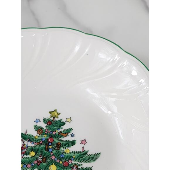 Nikko Happy Holidays Fruit Bowl Christmas 5 1/2" Green Trim x4 Japan w/ Box - Picture 13 of 15